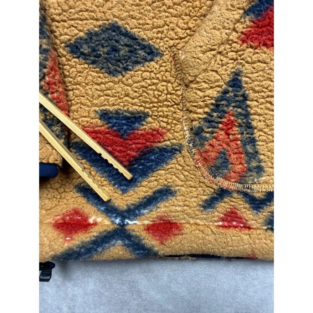 The North Face Men XL* 1/4 Zip Sherpa Fleece Hoodie Southwestern Aztec Yellow